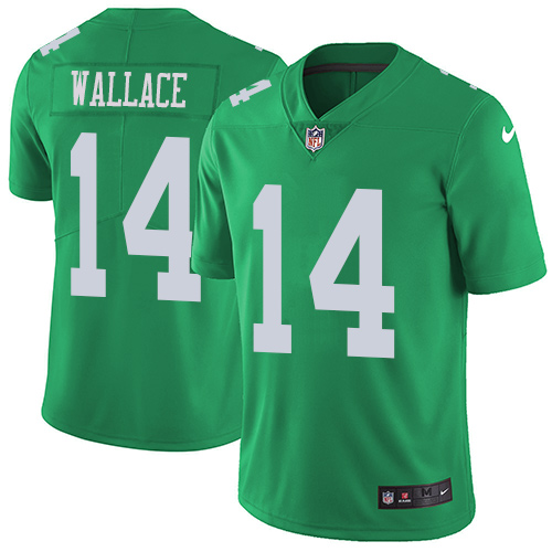 Nike Eagles #14 Mike Wallace Green Men's Stitched NFL Limited Rush Jersey